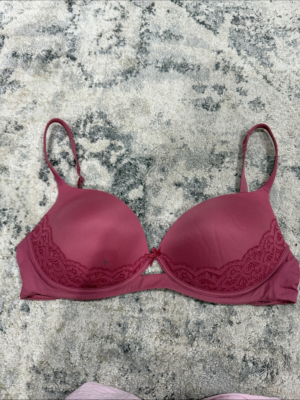 Victoria's Secret Lace Trim Push-Up Bra - Mauve 36DD